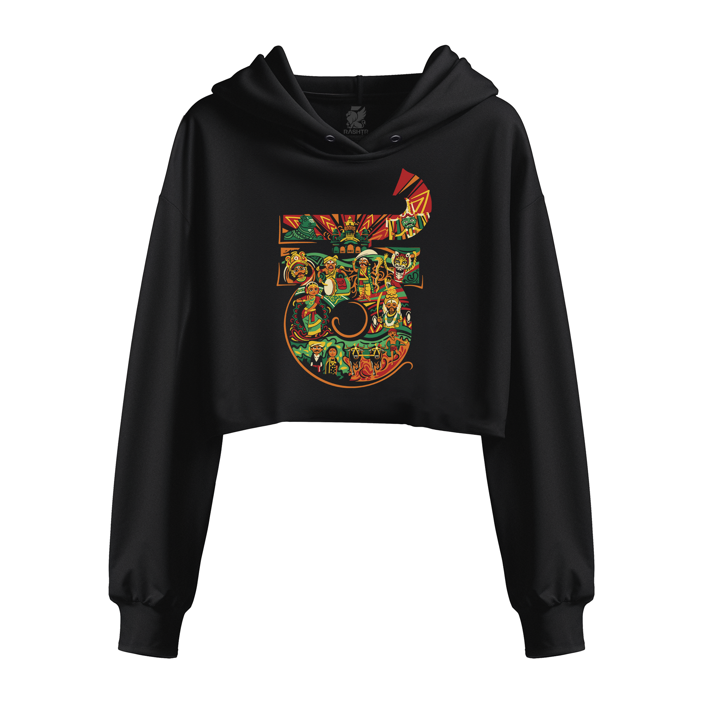 Karnataka Text Design Women's Crop Hoodie