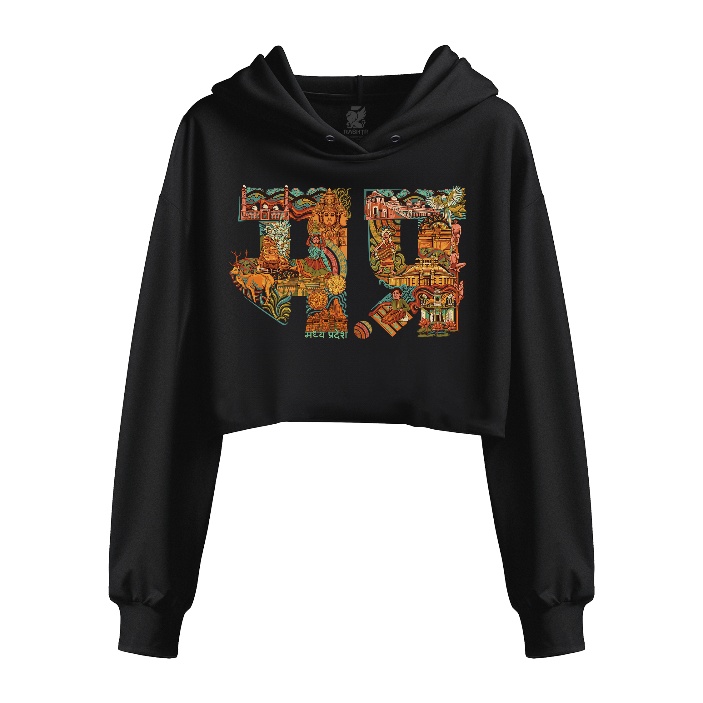 Madhya Pradesh Text Design Women's Crop Hoodie