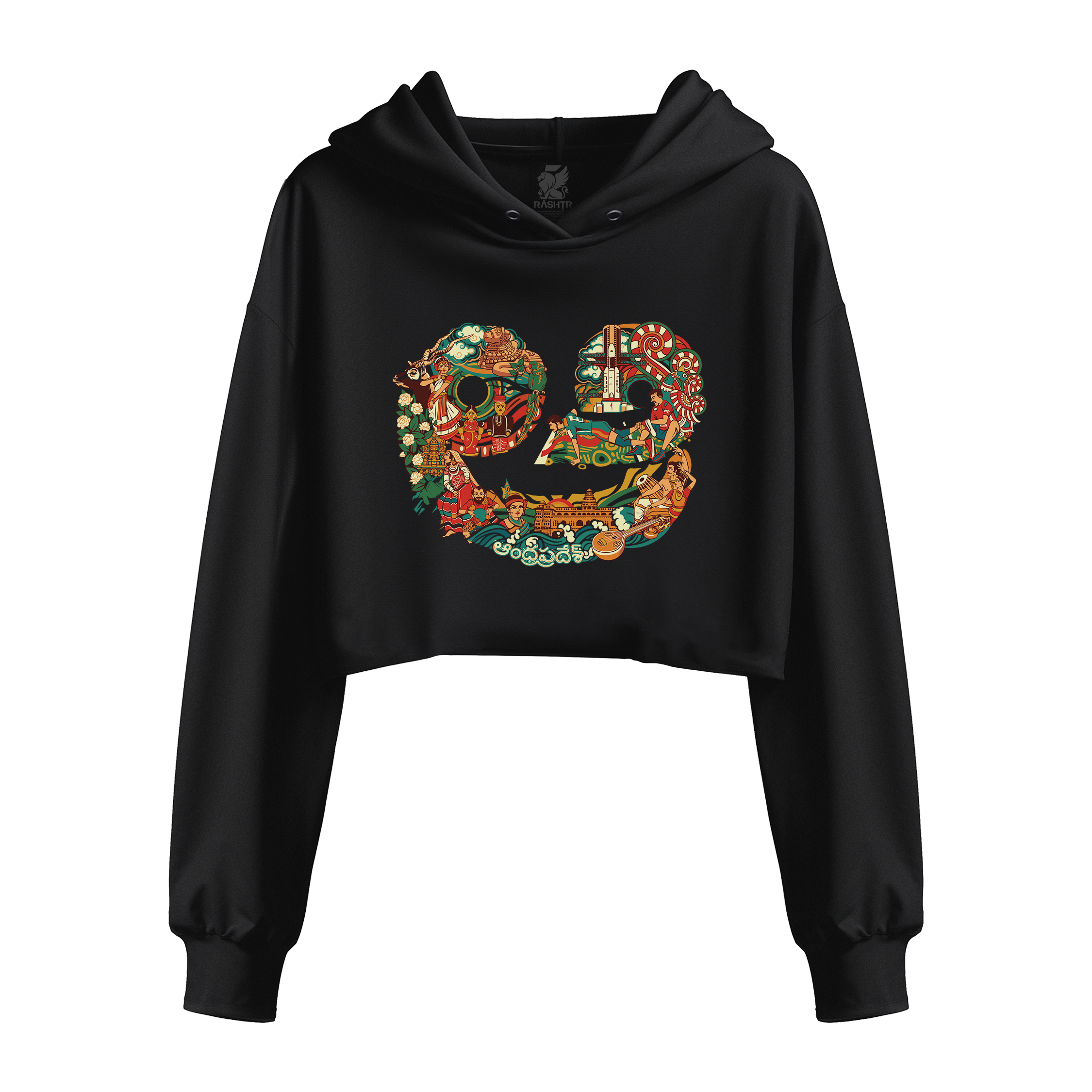 Andhra Pradesh Text Design Women's Crop Hoodie