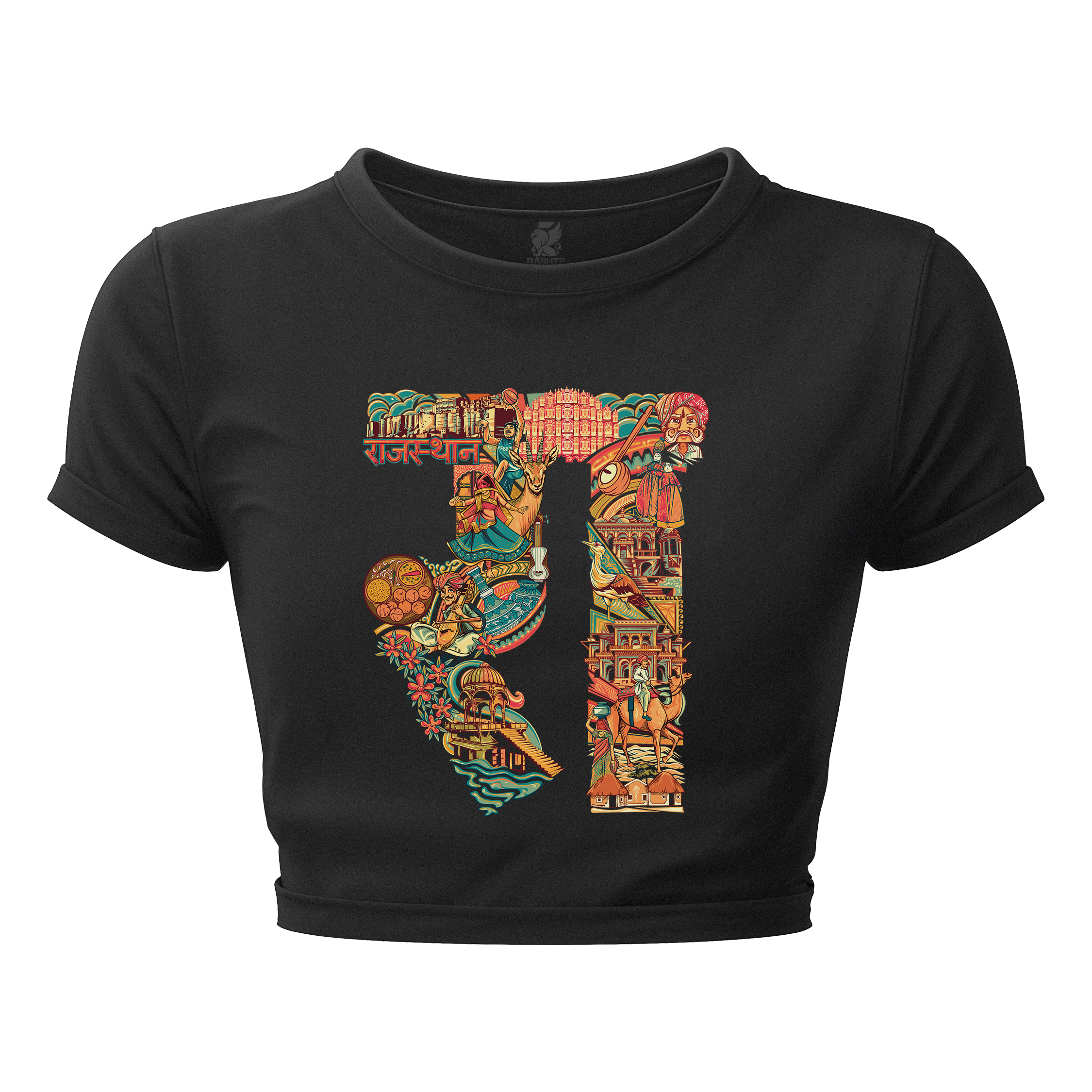 Rajasthan Text Design Women's Crop Top