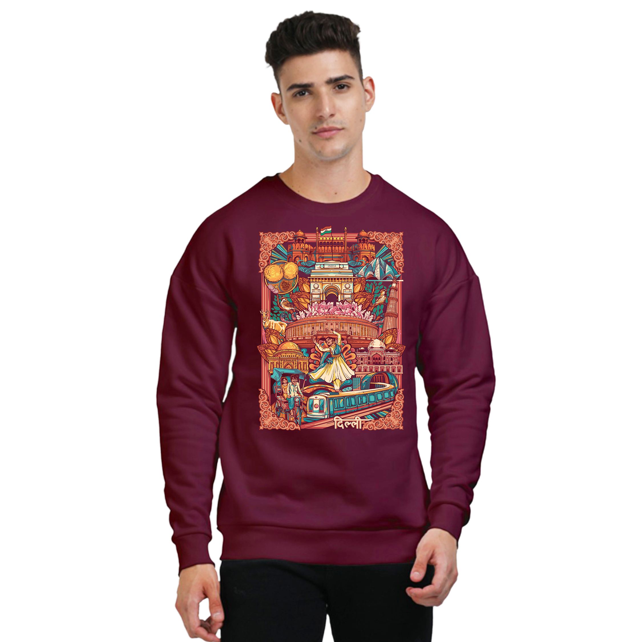 Delhi Frame Design Oversized Sweatshirt