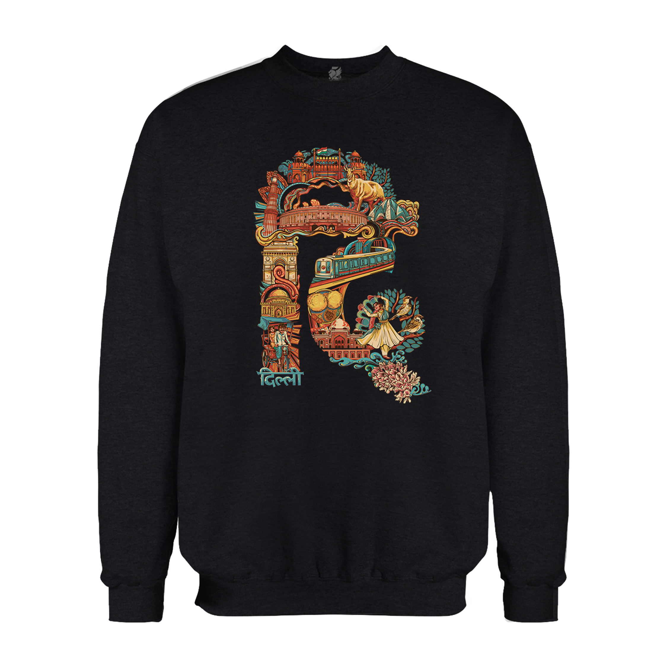 Delhi Text Design Oversized Sweatshirt