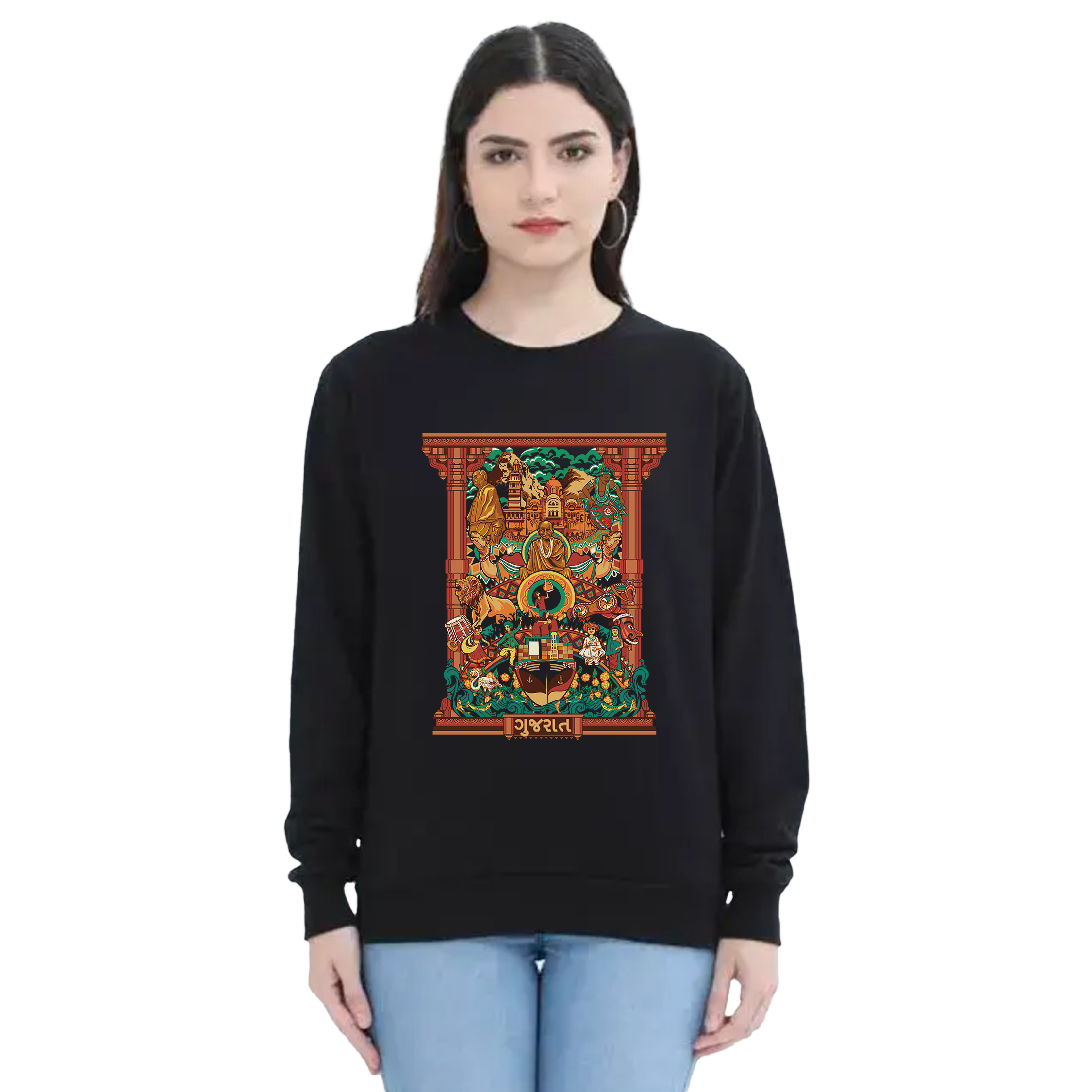 Gujarat Frame Design Regular Sweatshirt