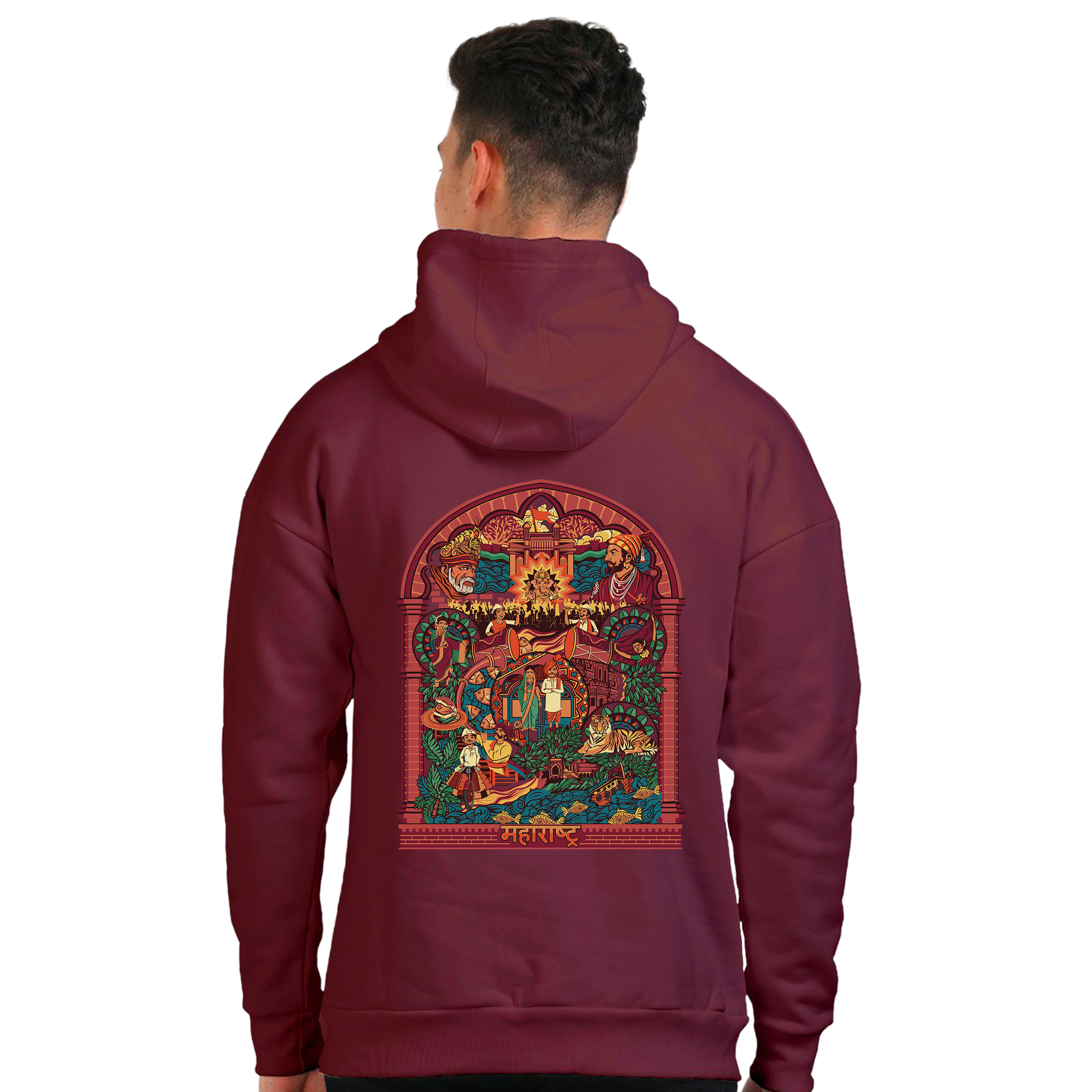 Maharashtra Frame Design Oversized Hoodie