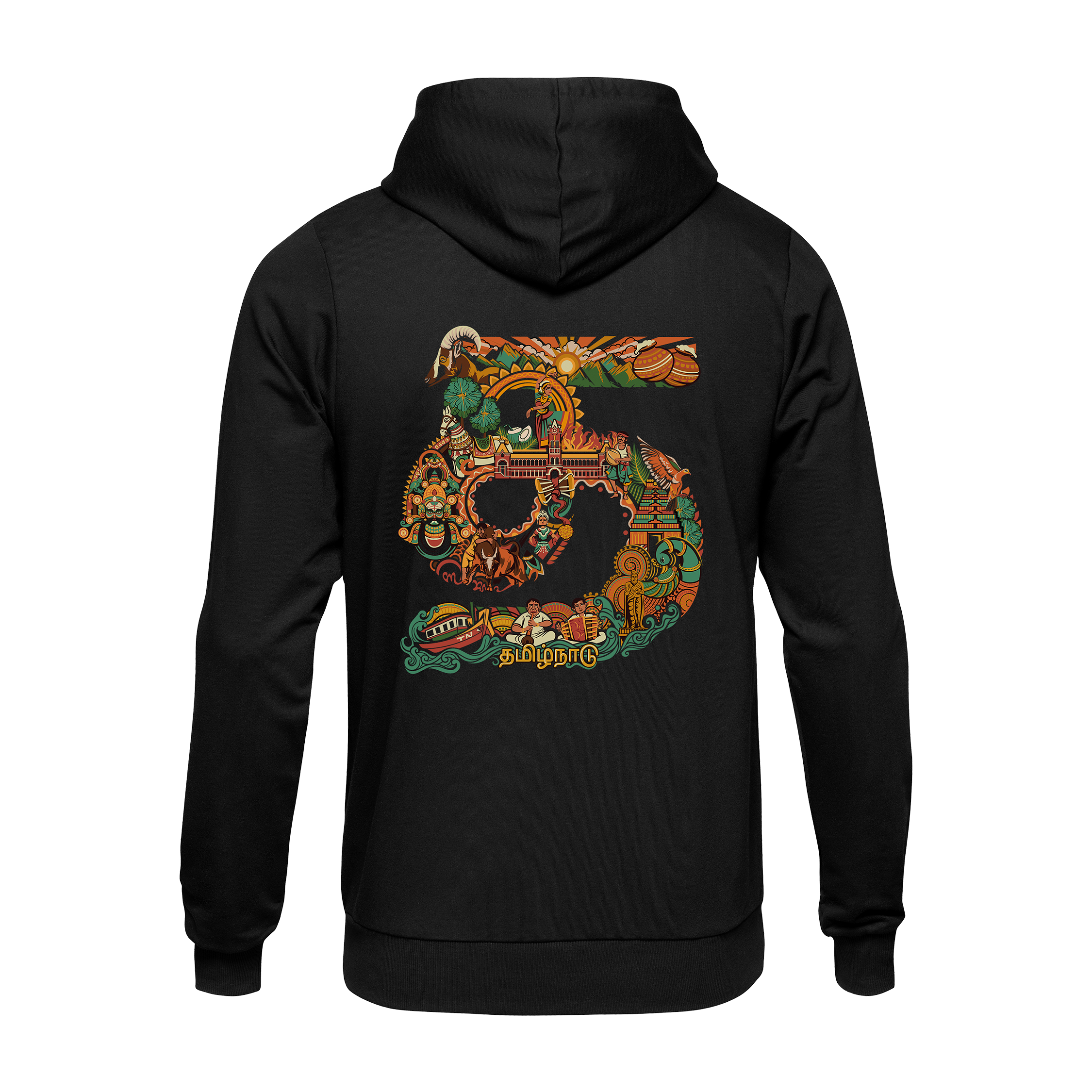 Tamil Nadu Text Design Oversized Hoodie