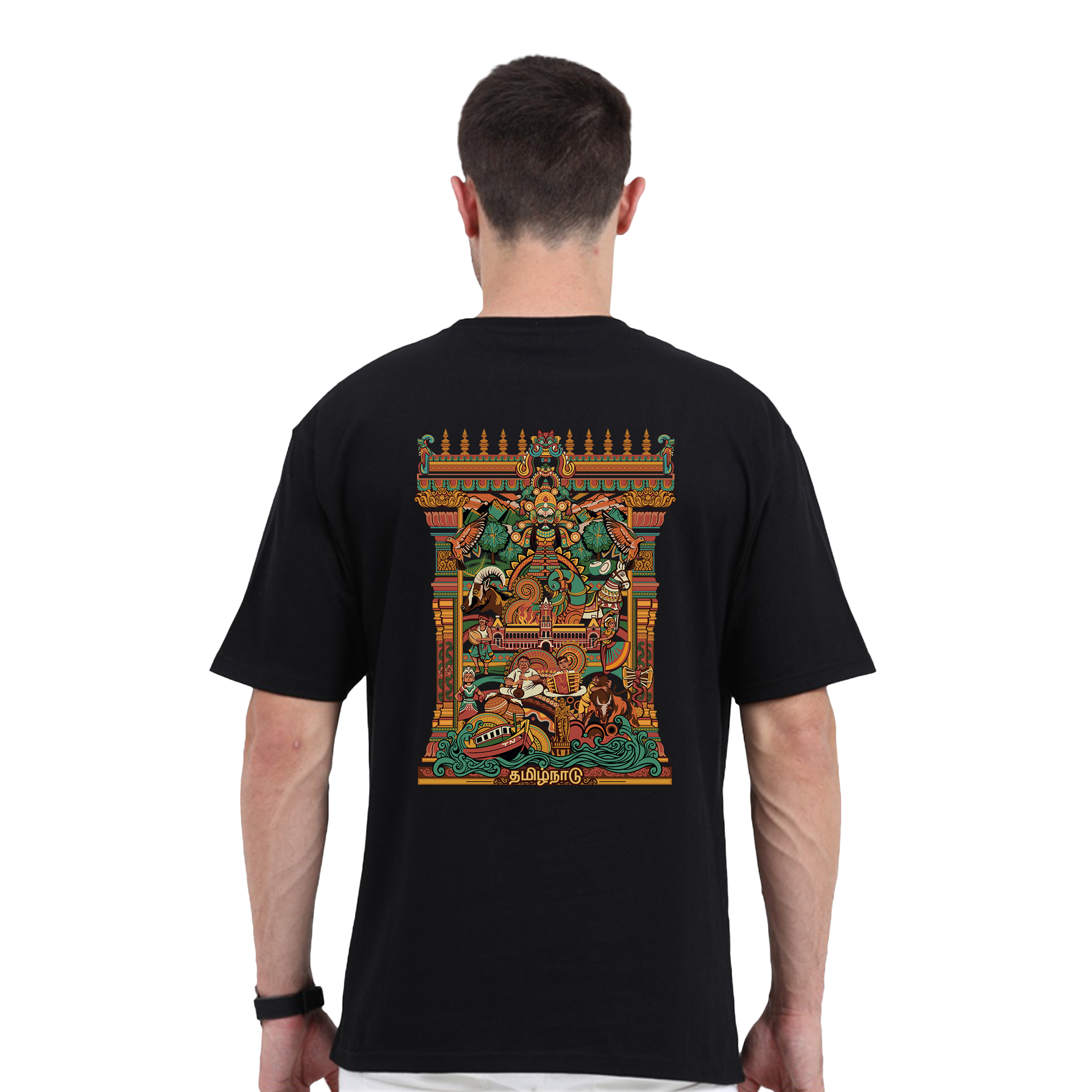 Tamil Nadu Frame Design Oversized T-Shirt